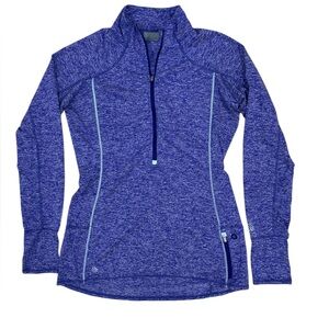 Athleta Heathered Blue Zip-Up Hoodie